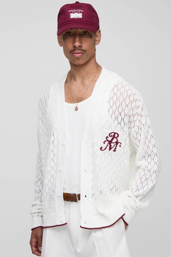 BM Boxy Pointelle Knitted Cardigan
