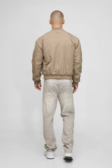 Regular Fit Peached Crinkle Nylon Bomber Jacket