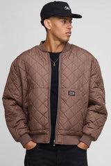 Oversized Diamond Quilted Liner Bomber Jacket