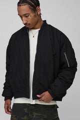 Boxy Fit Peached Embroidered MA1 Bomber Jacket