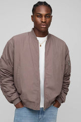 Boxy Fit Peached Embroidered MA1 Bomber Jacket