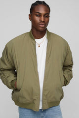 Boxy Fit Peached Embroidered MA1 Bomber Jacket
