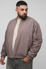 Plus Peached Embroidered MA1 Bomber Jacket