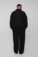 Plus Wool Look Regular Fit Collared Bomber Jacket