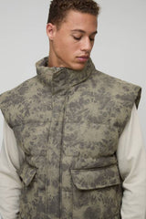 Tall Washed Cord Oversized Funnel Neck Gilet