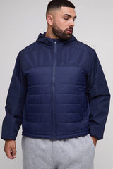 Plus Regular Fit Lightweight Quilted Hooded Jacket