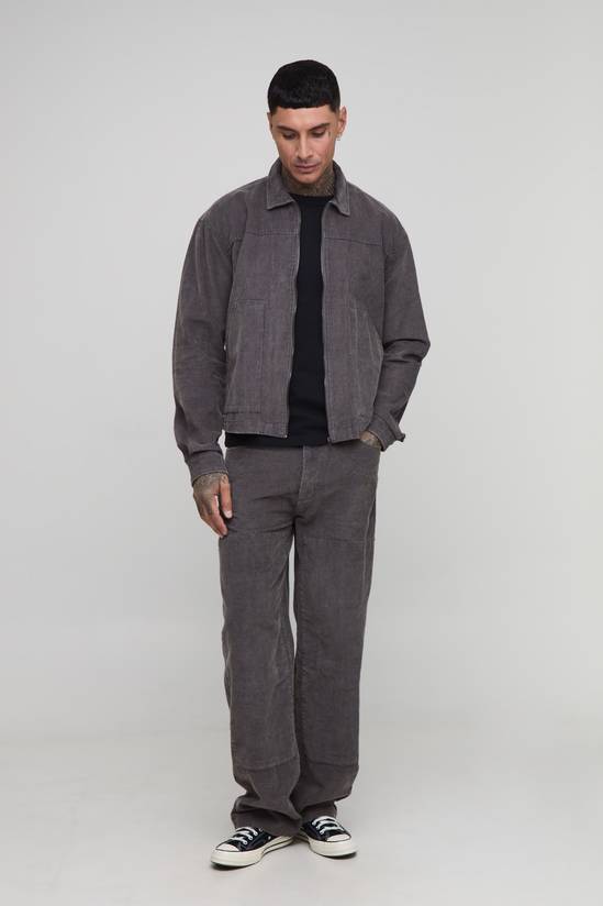 Tall Washed Cord Relaxed Boxy Worker Jacket