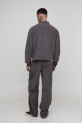 Tall Washed Cord Relaxed Boxy Worker Jacket