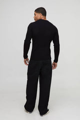 Essential Muscle Fit Ribbed Knitted Jumper