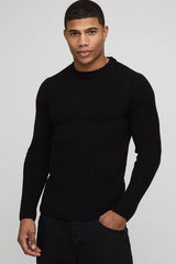 Essential Muscle Fit Ribbed Knitted Jumper