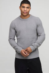 Essential Regular Fit Ribbed Knitted Jumper
