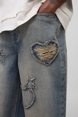Tall Applique Tinted Relaxed Fit Jeans