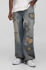 Tall Applique Tinted Relaxed Fit Jeans