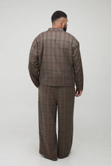 Plus Wide Leg Heritage Check Trouser