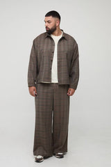 Plus Wide Leg Heritage Check Trouser