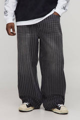 Plus Stripe Rhinestone Relaxed Fit Jeans