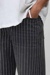 Tall Stripe Rhinestone Relaxed Fit Jeans