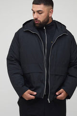 Plus Regular Fit Zip Up Hooded Windbreaker