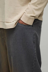 Plus Extreme Sun Bleached Wash Baggy Jeans