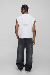 Relaxed Stacked Washed Multi Cargo Denim Jeans