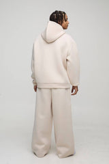 Oversized Bonded Scuba Zip Through Hoodie