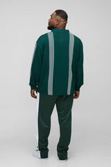 Plus Oversized Homme Applique Stripe Rugby Polo