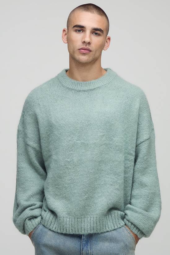 Essential Boxy Fit Brushed Extended Neck Knitted Jumper