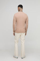 Tall Essential Muscle Fit Cable Knit Jumper