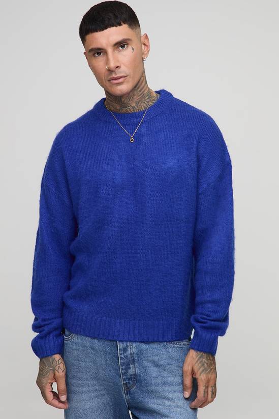 Tall Essential Boxy Fit Brushed Knitted Jumper