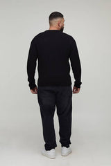 Plus Essential Regular Fit Ribbed Knitted Jumper