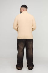 Plus Essential Regular Fit Ribbed Roll Neck Jumper