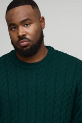 Plus Essential Boxy Fit Cable Knitted Jumper