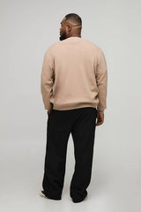 Plus Essential Regular Fit Knitted Bomber Jacket