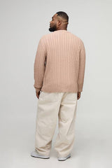 Plus Essential Regular Fit Cable Knit Jumper