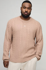 Plus Essential Regular Fit Cable Knit Jumper