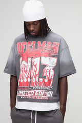 OFCL MAN Spray Wash Faux Layer Boxy Oversized T-Shirt