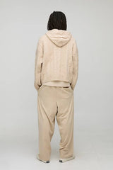 Oversized Zip Up Cable Knitted Hoodie