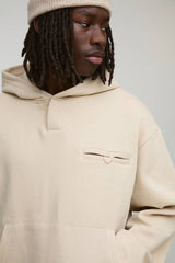 Oversized Pocket Detail Man Tab Hoodie