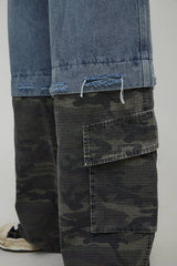 Super Baggy Layered Camo Cargo Jeans