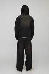 Oversized Boxy Brown Washed Denim Jacket