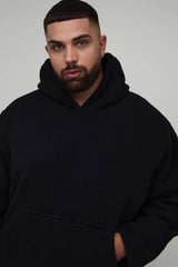 Plus Borg Oversized Boxy Hoodie