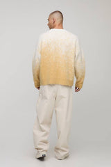 Man Boxy Fit Ombre Fluffy Knitted Jumper