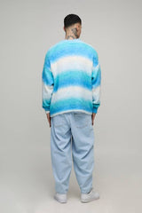 Tall Boxy Oversized Brushed Stripe Knitted Jumper