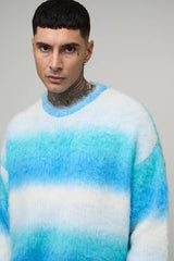 Tall Boxy Oversized Brushed Stripe Knitted Jumper