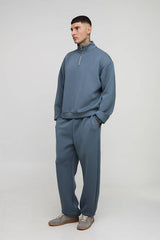 Tall Oversized Boxy Bonded Scuba Zip Funnel Neck & Oversized Jogger Tracksuit