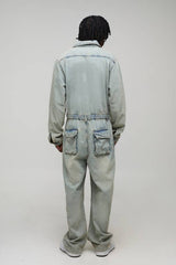 Tall Stonewash Rip and Repair Relaxed Boilersuit