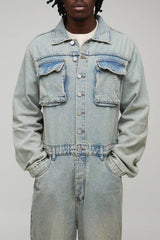 Tall Stonewash Rip and Repair Relaxed Boilersuit