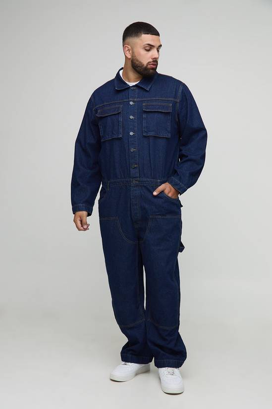 Plus Contrast Stitch Relaxed Fit Boilersuit