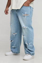 Plus Rigid Star Distressed Relaxed Fit Jeans