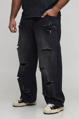 Plus Rigid Star Distressed Relaxed Fit Jeans